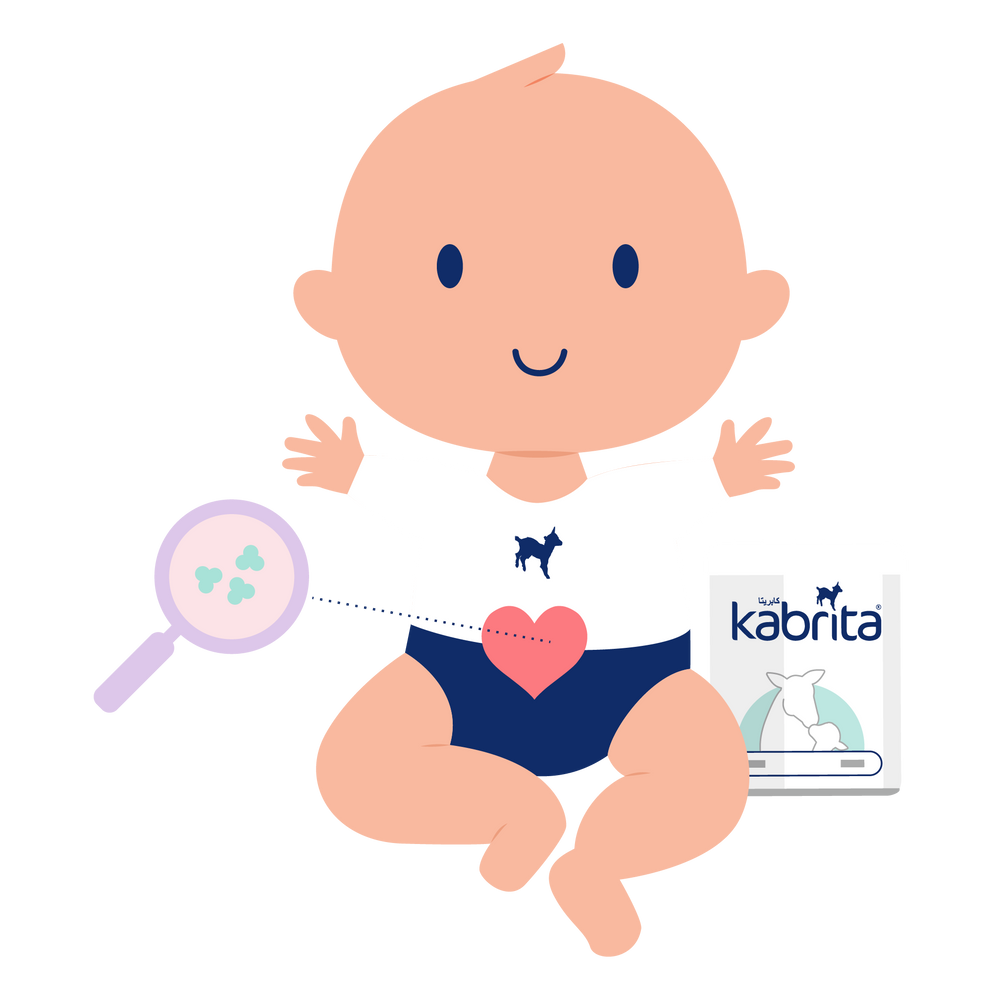 illustration of a baby and infant formula tin