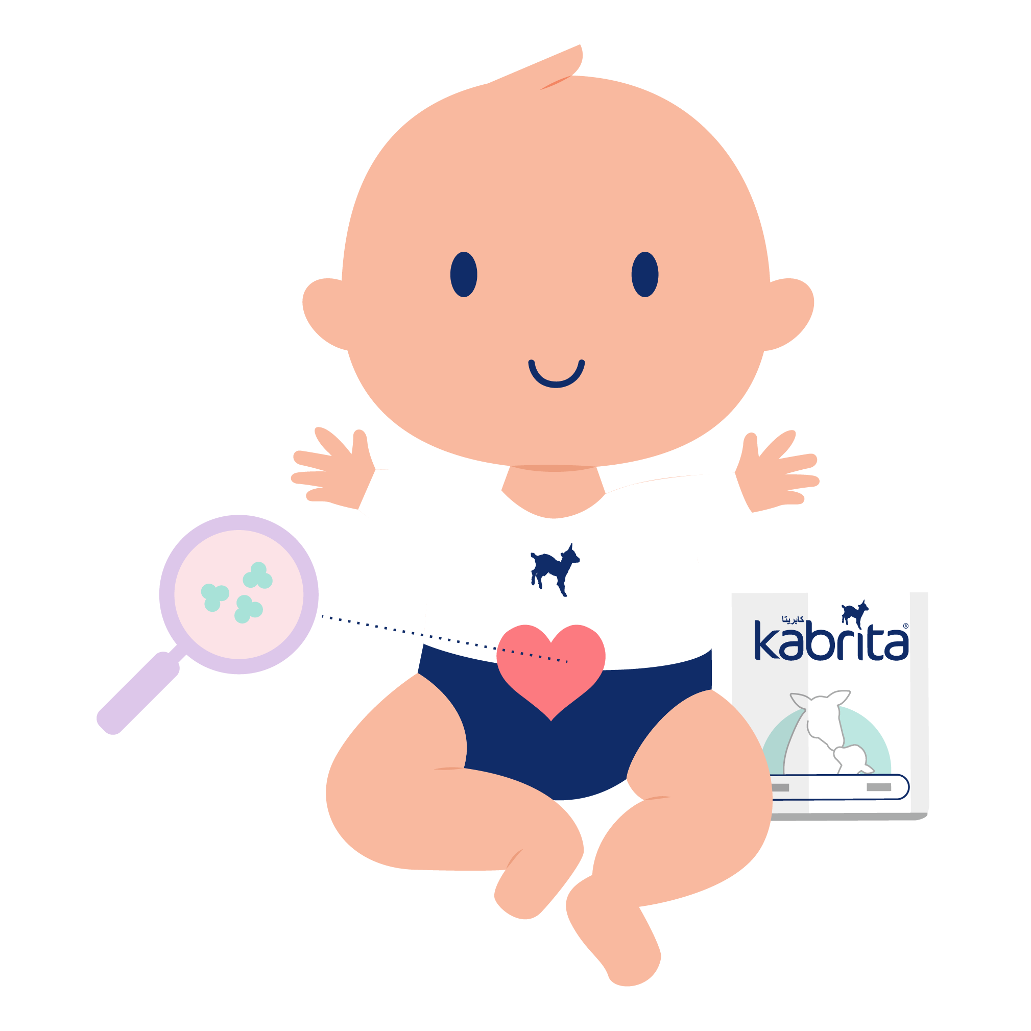 illustration of a baby and infant formula tin